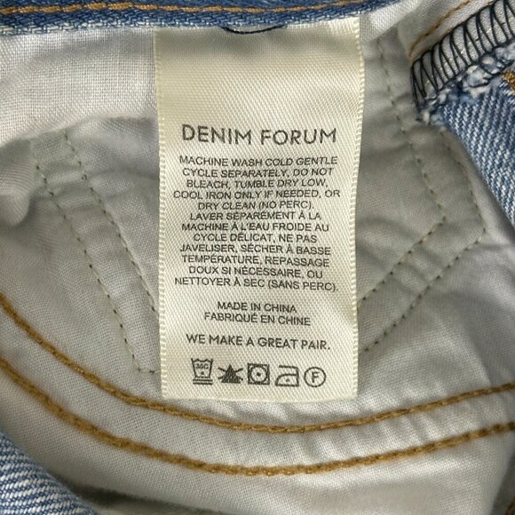 Denim Forum Joni High Loose Raw Hem Light Wash Jeans - Picture 9 of 11